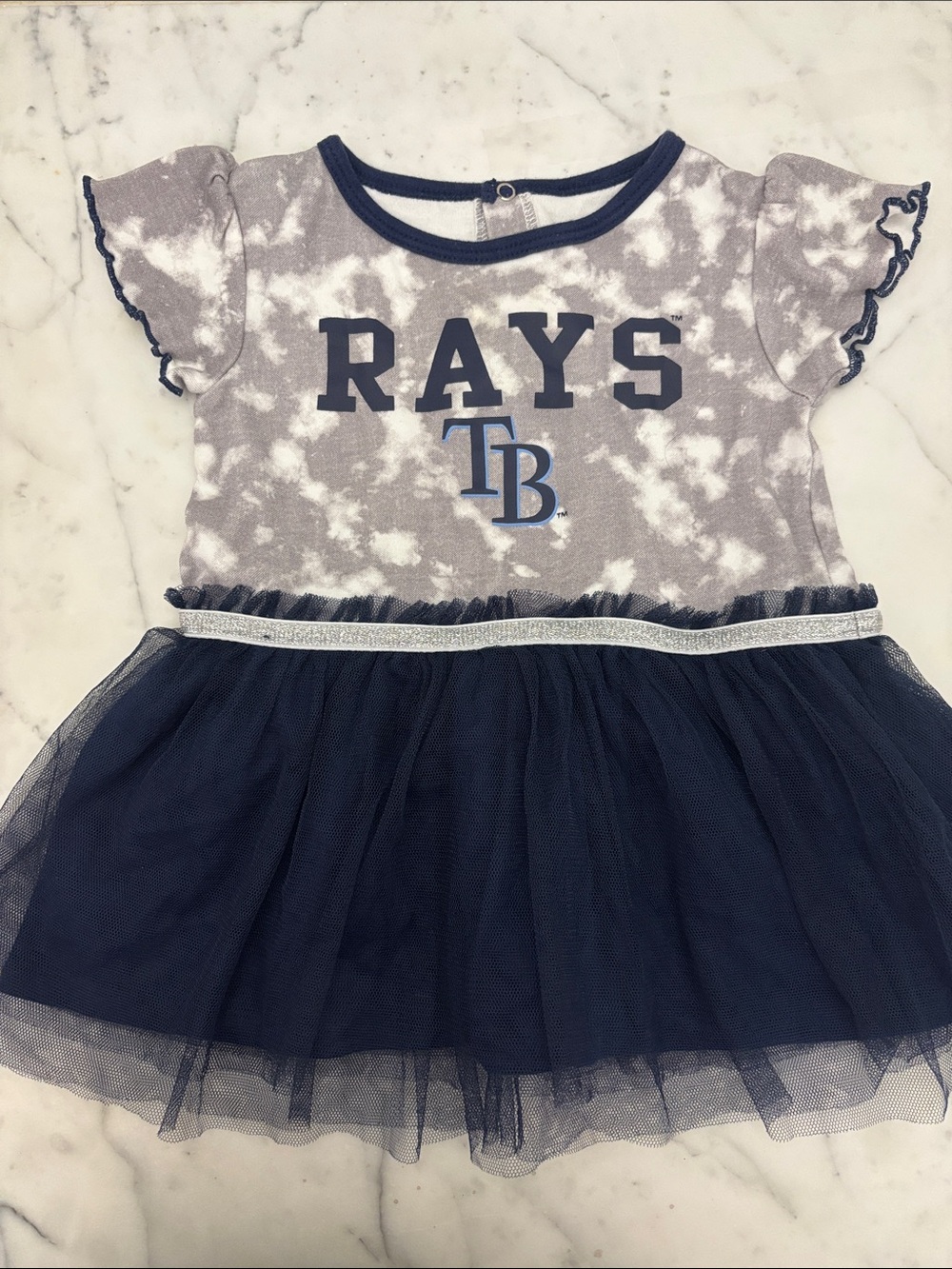 MLB Tampa Bay Rays Navy and Gray Tulle Dress